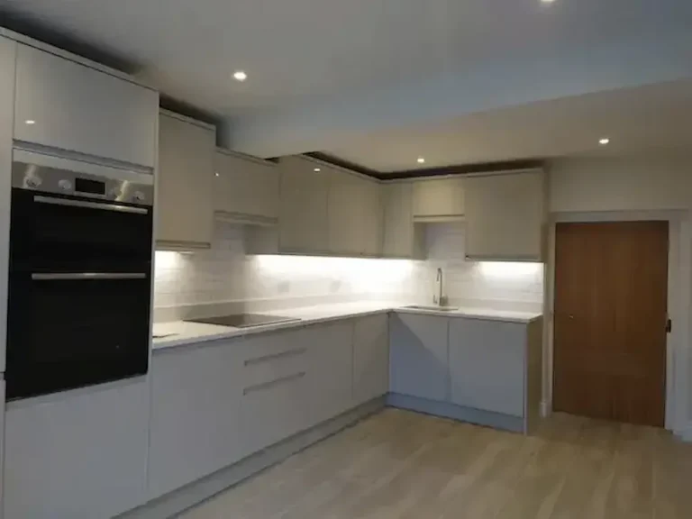 Kitchen power and lighting in a flat in Banbury Kitchen electrics carried out by RW Currion Electrical